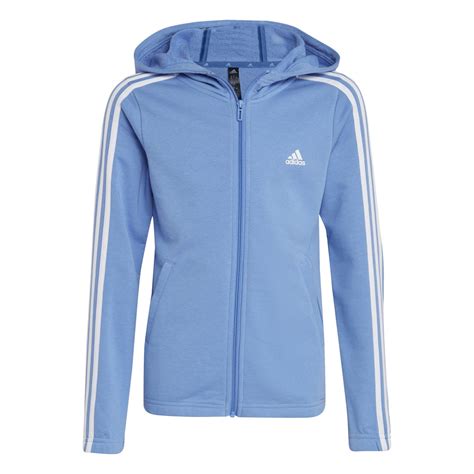 adidas kapuzenjacke essential 3s fz fleece blau/weiß|Adidas Essentials Fleece 3.